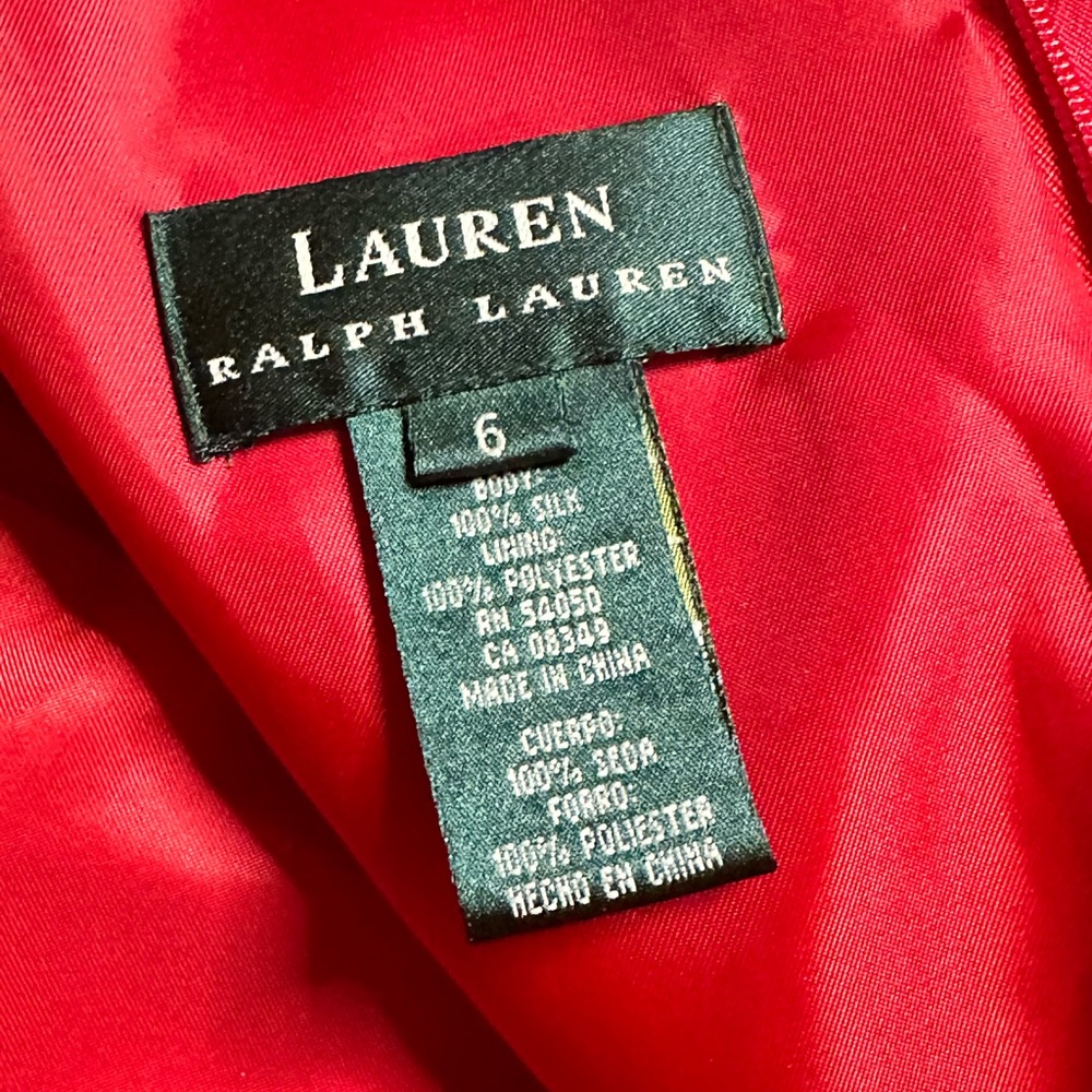 Lauren Ralph Lauren Red Silk Formal Gown Size 6 - Picture 7 of 7